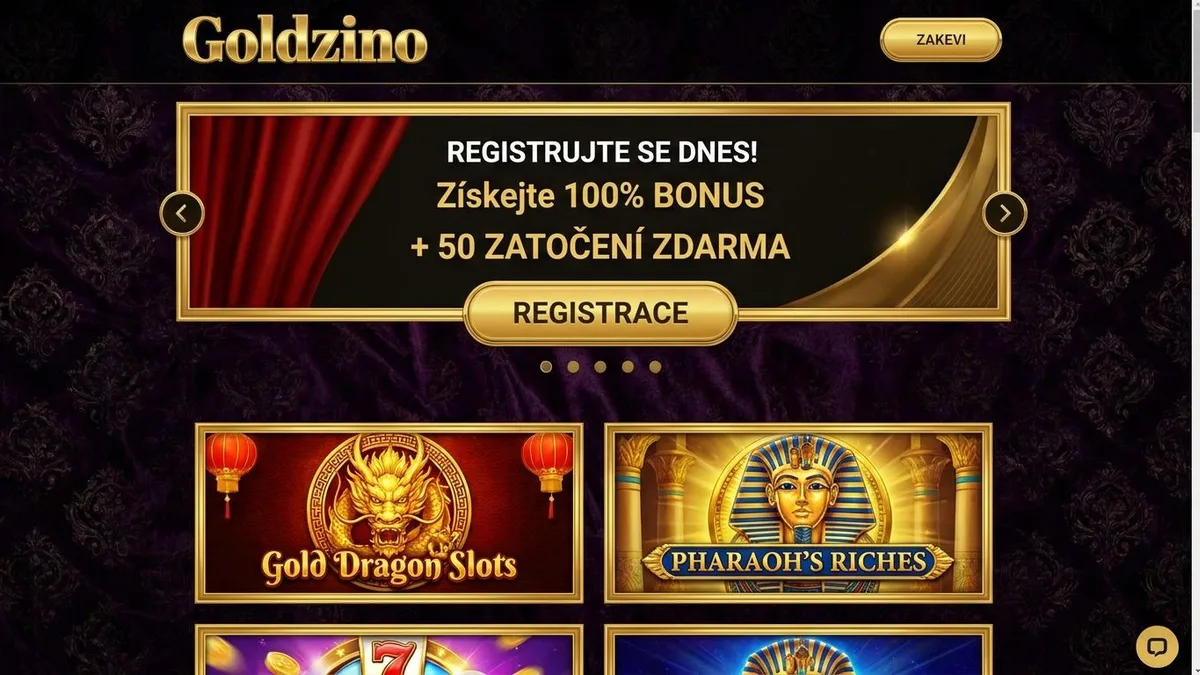 Registrace s bonusem Goldzino